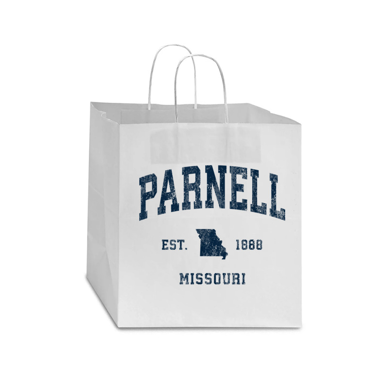 Parnell Missouri Mo Vintage Athletic Navy Sports Design Star Paper Bag - 13 X 7 X 13 | Artistshot