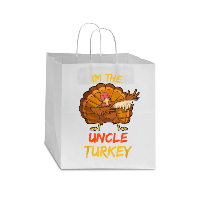 Uncle Turkey Matching Family Group Thanksgiving Party Pajama Star Paper Bag - 13 X 7 X 13 | Artistshot