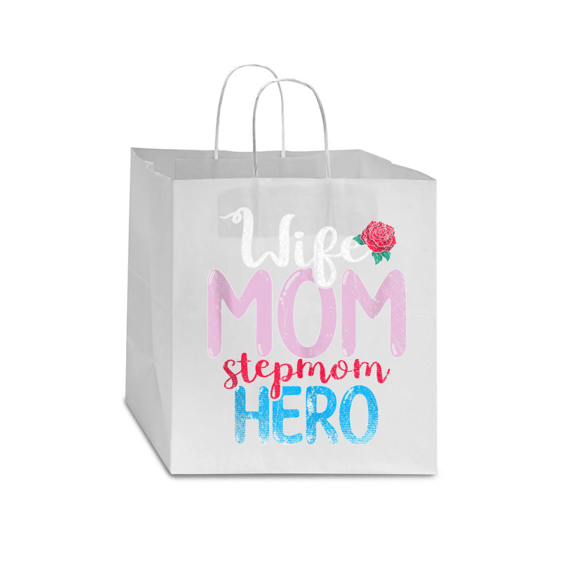 Family Mommy Wife Mom Stepmom Hero Mothers Day Rose Step Mom Tank Top Star Paper Bag - 13 X 7 X 13 | Artistshot