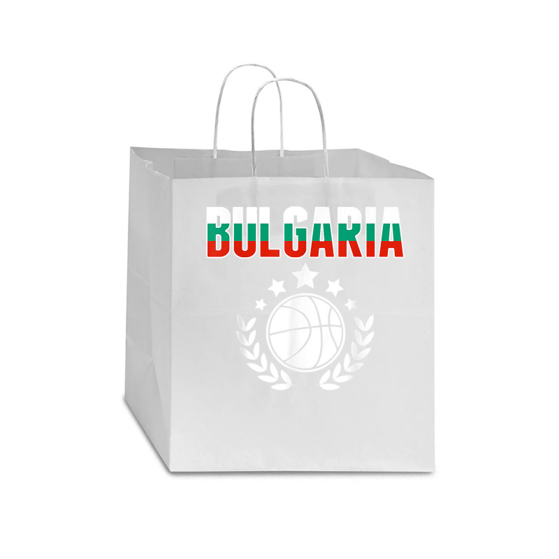 Bulgaria Basketball Fans Jersey Bulgarian Flag Sport Lovers T Shirt Star Paper Bag - 13 X 7 X 13 | Artistshot