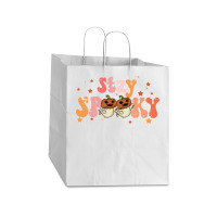 Stay Spooky T  Shirt Funny Halloween Costume Cute Ghost Pumpkin Stay S Take Out Paper Bag - 14 X 10 X 15 1/2 | Artistshot