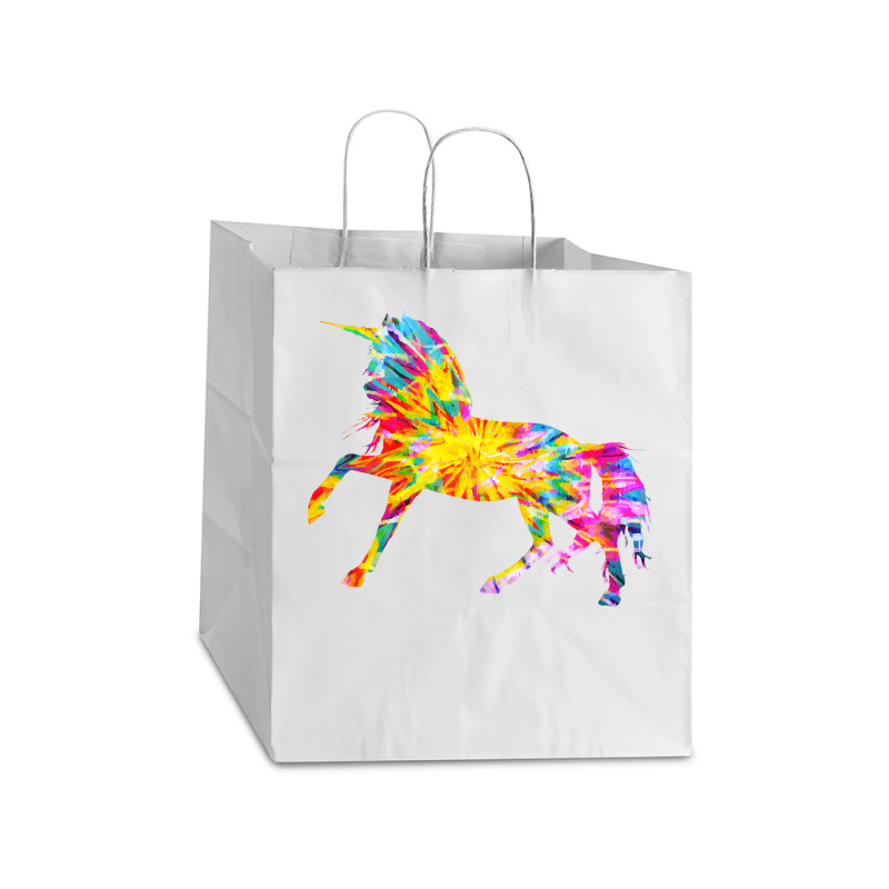 Tie Dye T  Shirt T I E D Y E U N I C O R N T  Shirt Take Out Paper Bag - 14 X 10 X 15 1/2 | Artistshot