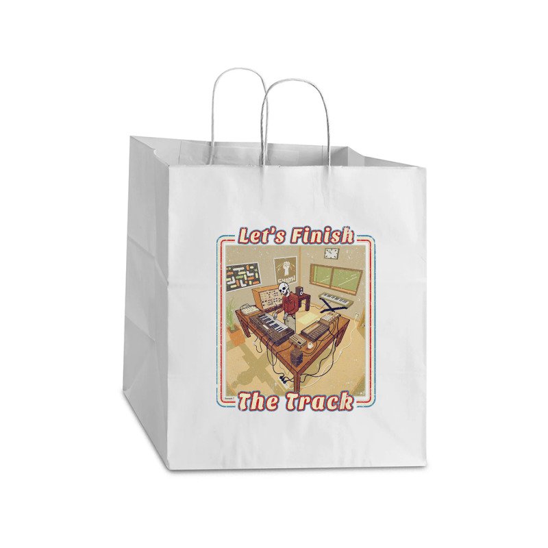 Electronic Music Producer With Synthesizer Take Out Paper Bag - 14 X 10 X 15 1/2 | Artistshot