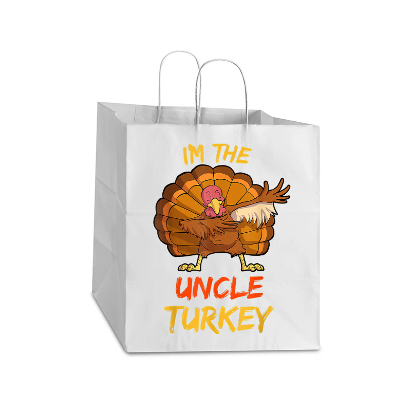 Uncle Turkey Matching Family Group Thanksgiving Party Pajama Take Out Paper Bag - 14 X 10 X 15 1/2 | Artistshot