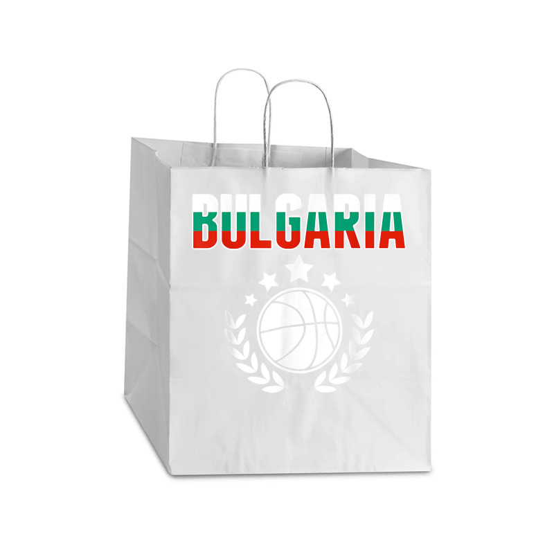 Bulgaria Basketball Fans Jersey Bulgarian Flag Sport Lovers T Shirt Take Out Paper Bag - 14 X 10 X 15 1/2 | Artistshot