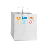 Eat Sleep Bead Beadery Custom Jewelry Maker Beading Gift Take Out Paper Bag - 14 X 10 X 15 1/2 | Artistshot