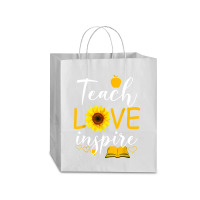 Teacher T  Shirt Teach Love And Inspire Shirt   Teacher Sunflower T  S Traveler Paper Bag -13 X 6 X 15 3/4 | Artistshot