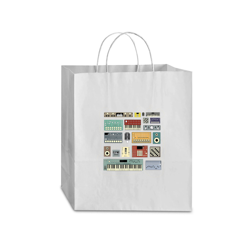 Electronic Musician Synthesizers And Drum Machine Dj 1.png Traveler Paper Bag -13 X 6 X 15 3/4 | Artistshot