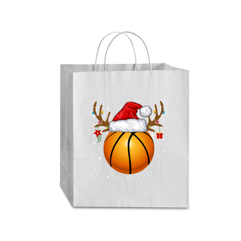 Funny Basketball Reindeer Santa Hat Christmas Holiday Gifts Traveler Paper Bag -13 X 6 X 15 3/4 | Artistshot