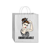 Womens Ehlers Danlos Syndrome Warrior Unbreakable Strong Woman V Neck Traveler Paper Bag -13 X 6 X 15 3/4 | Artistshot