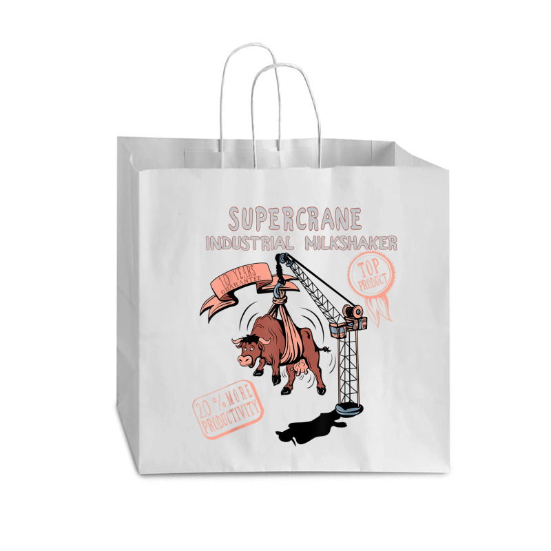 Cow Industrial Milkshake Machine T Shirt Vogue Paper Bag - 16 X 6 X 12 | Artistshot