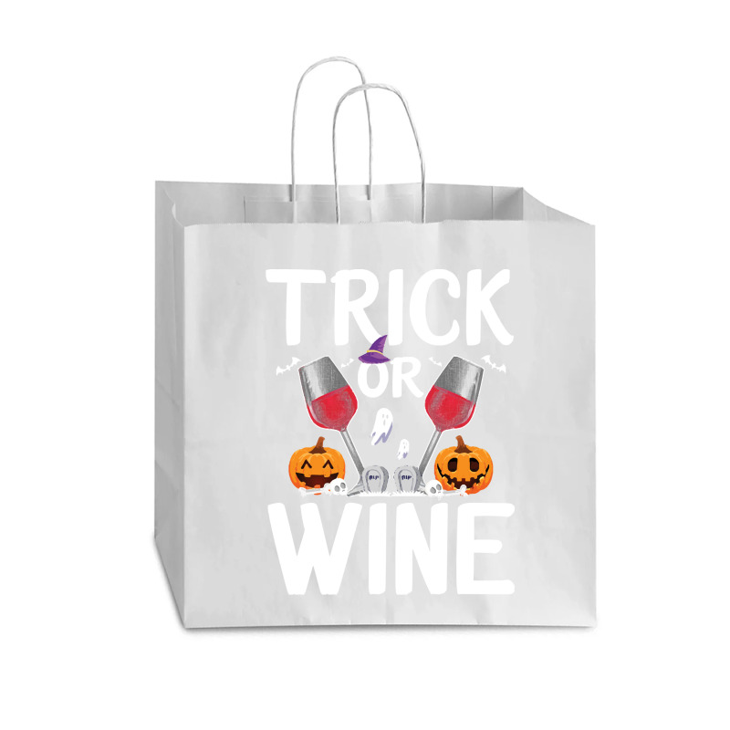 Trick Or Wine Ghost Halloween T  Shirt Trick Or Wine Ghost T Shirt Fun Vogue Paper Bag - 16 X 6 X 12 | Artistshot