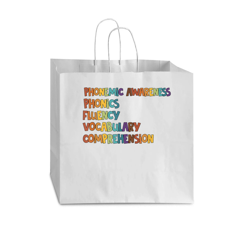 Phonemic Awareness Phonics Fluency Early Literacy Education T Shirt Vogue Paper Bag - 16 X 6 X 12 | Artistshot