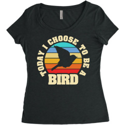 bird t  shirt i like bird funny vintage lover today i choose bird t  s Women's Triblend Scoop T-shirt | Artistshot