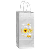 Teacher T  Shirt Teach Love And Inspire Shirt   Teacher Sunflower T  S Wine Paper Bag - 5 1/2 X 3 1/4 X 13 | Artistshot