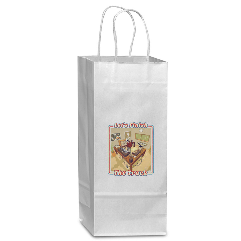 Electronic Music Producer With Synthesizer Wine Paper Bag - 5 1/2 X 3 1/4 X 13 | Artistshot