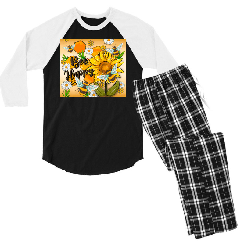 Bee Happy Men's 3/4 Sleeve Pajama Set | Artistshot