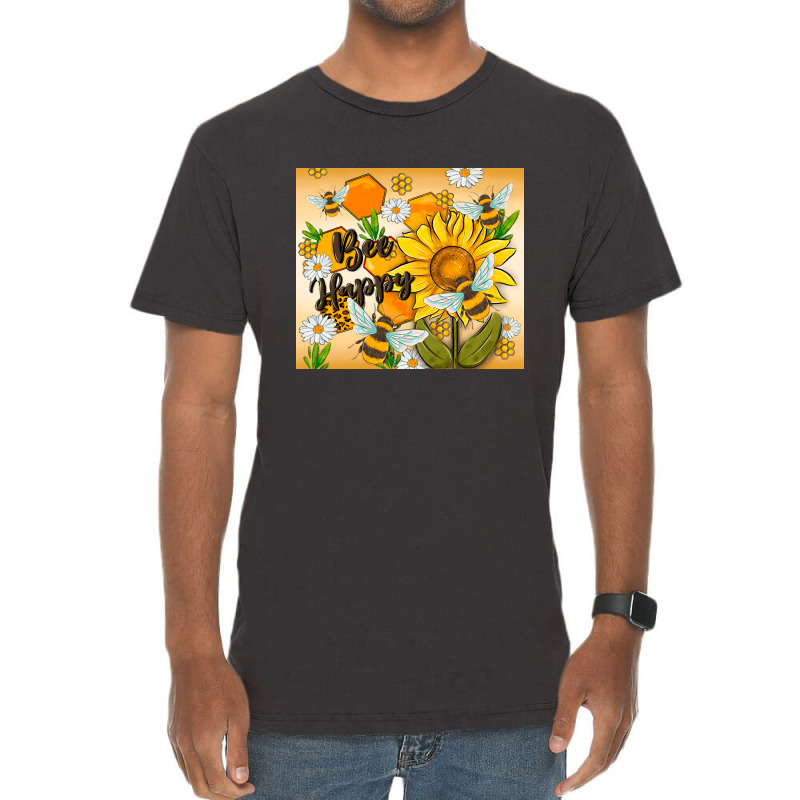 Bee Happy Vintage T-shirt | Artistshot