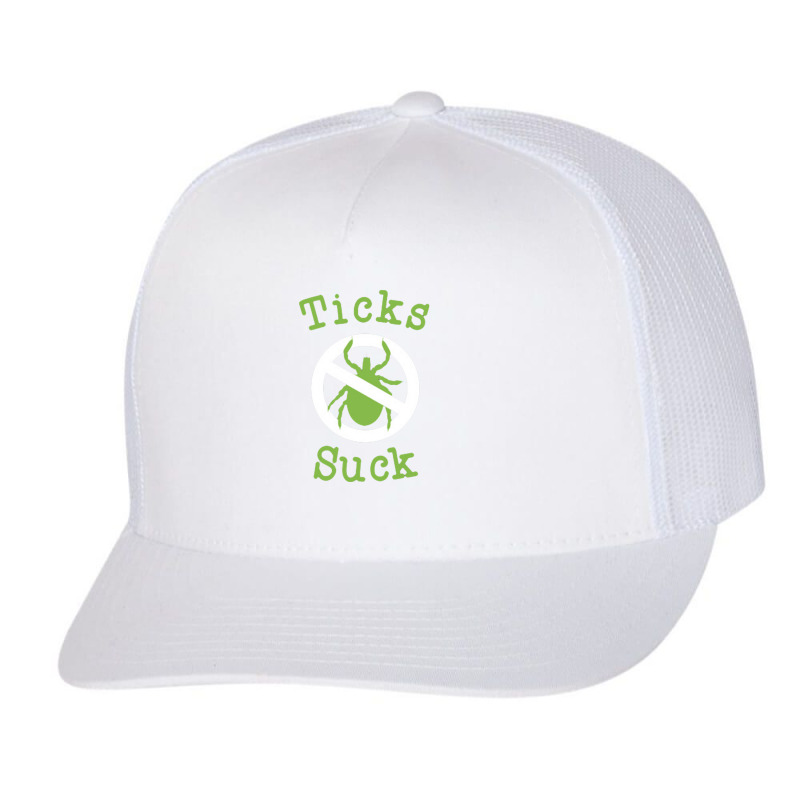 Ticks Suck Shirt Lyme Disease Gift Green Awareness Ribbon 2 Trucker Cap by lindavalere | Artistshot