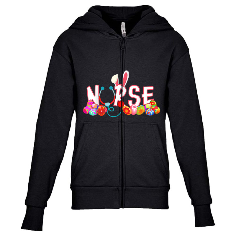 Stethoscope Nurse Bunny Tail Colorful Easter Day Youth Zipper Hoodie | Artistshot