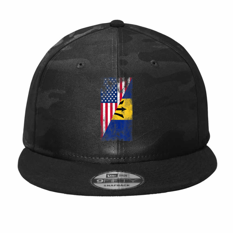 Usa Barbados Flags   United States Of America, Barbadian T Shirt Camo Snapback by rostinoko | Artistshot