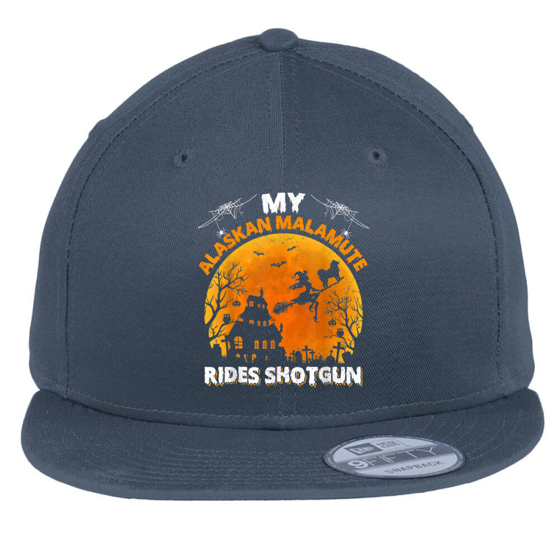 Alaskan Malamute Ride Shotgun Alaskan Malamute Dog Halloween Flat Bill Snapback Cap | Artistshot