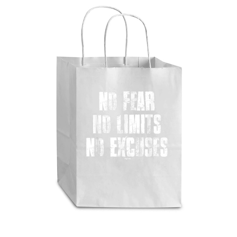 No Fear No Limits No Excuses Motivational Gym Fitness Cub Paper Bag - 8 ...