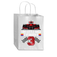 Kids 3 Year Old Race Car Birthday Formula 3rd Racing Party Gift Cub Paper Bag - 8 X 4 1/2 X 10 1/4 | Artistshot