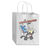 Us The Simpsons Itchy & Scratchy Hammer 01 Heather Grey H Pullover Hoo Cub Paper Bag - 8 X 4 1/2 X 10 1/4 | Artistshot