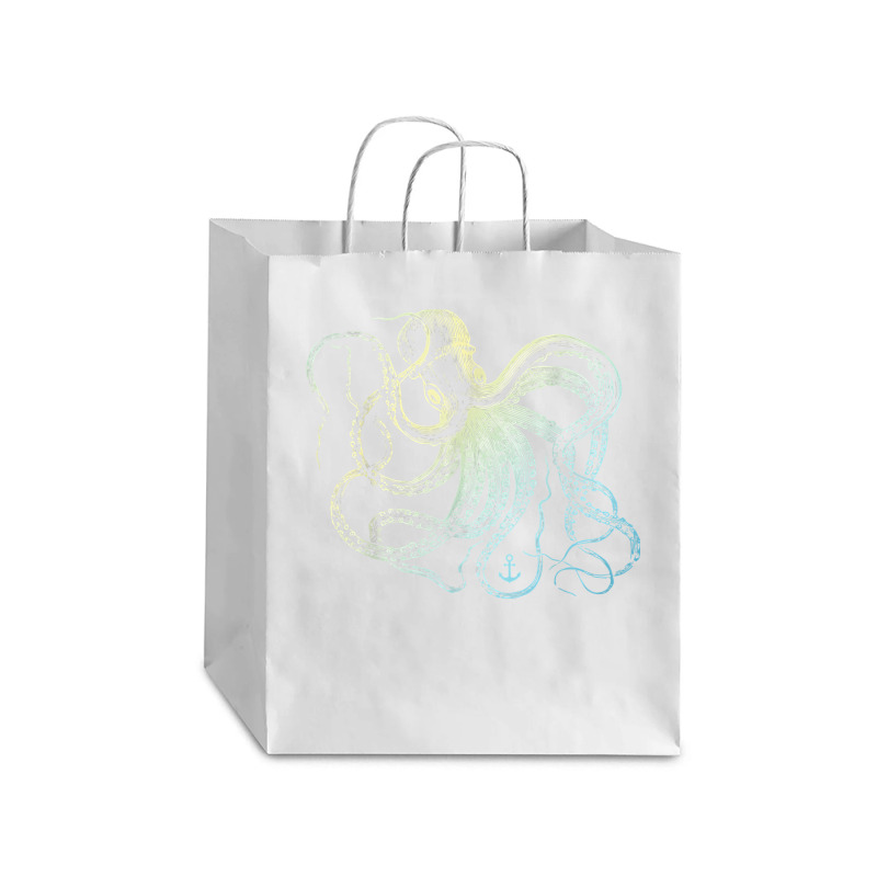 Octopus Cool Vintage Marine Biologist Ocean Sea Life 3 Debie Paper Bag - 10 X 5 X 13 | Artistshot