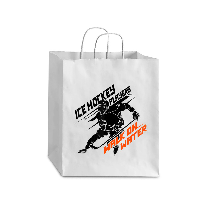 Ice Hockey Players Walk On Water Superpower Debie Paper Bag - 10 X 5 X 13 | Artistshot