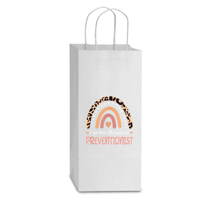 Infection Prevention Preventionist Leopard Rainbow T Shirt Double Wine Paper Bag - 6 1/2 X 3 1/2 X 12 3/8 | Artistshot