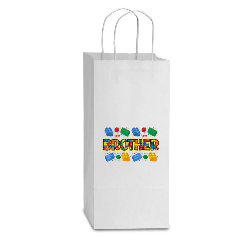 Brother Brick Builder Boy Master Builder Blocks Building Double Wine Paper Bag - 6 1/2 X 3 1/2 X 12 3/8 | Artistshot