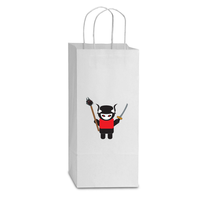 Samurai Kitty Cat Double Wine Paper Bag - 6 1/2 X 3 1/2 X 12 3/8 | Artistshot