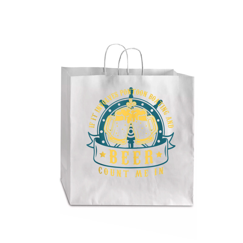 If It Involves Pontoon Boating  Boat Captain Pontoon Tank Top Jumbo Paper Bag - 18 X 7 X 18 3/4 | Artistshot