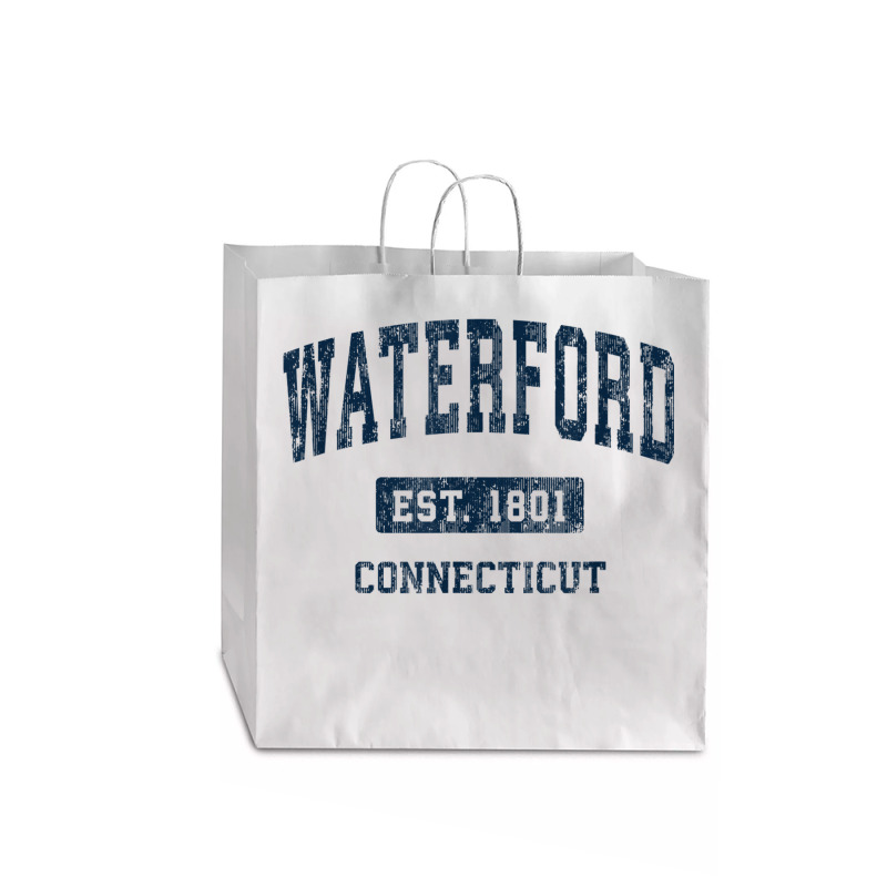 Waterford Connecticut Ct Vintage Athletic Sports Design Jumbo Paper Bag - 18 X 7 X 18 3/4 | Artistshot