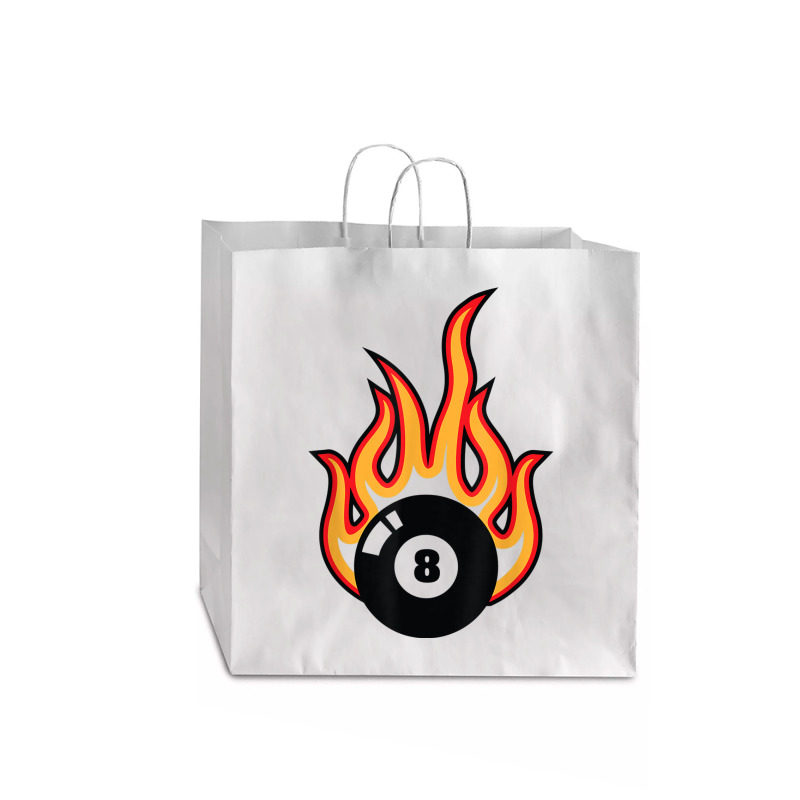 Snooker Billiard Black Eight 8 Ball On Fire T Shirt Jumbo Paper Bag - 18 X 7 X 18 3/4 | Artistshot