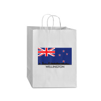 Wellington Skyline New Zealand Flag T Shirt Mart Paper Bag -13 X 7 X 17 | Artistshot