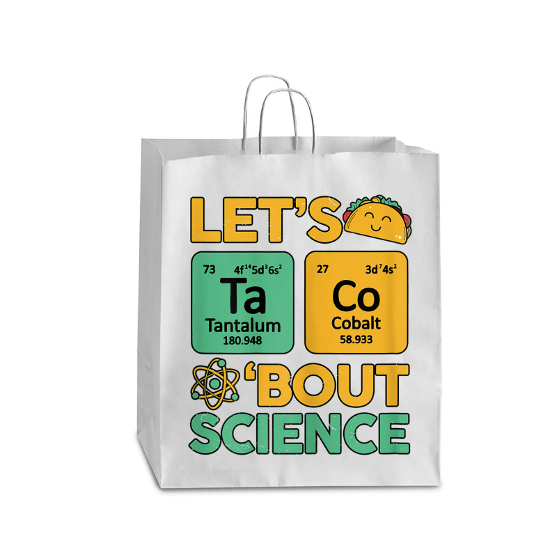 Womens Teacher Shirt Let's Taco Bout Science Cute Chemistry Physics Queen Paper Bag - 16 X 6 X 19 1/4 | Artistshot