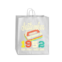 70th Birthday September 1952 Retro Cassette Limited Edition Queen Paper Bag - 16 X 6 X 19 1/4 | Artistshot