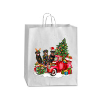 3 Rottweiler Truck Christmas Light Tree Reindeer Santa Xmas Queen Paper Bag - 16 X 6 X 19 1/4 | Artistshot