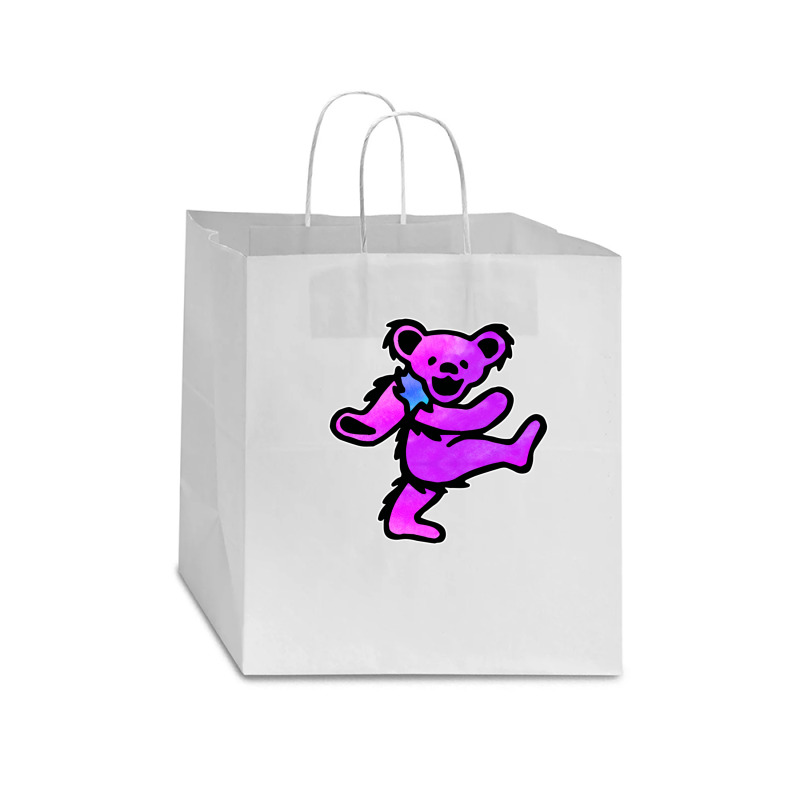 Pink Grateful Dancing Hippie Classic Rock Dead Bear Star Paper Bag - 13 X 7 X 13 | Artistshot