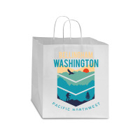 Bellingham Washington Native Hometown Pacific Northwest Star Paper Bag - 13 X 7 X 13 | Artistshot