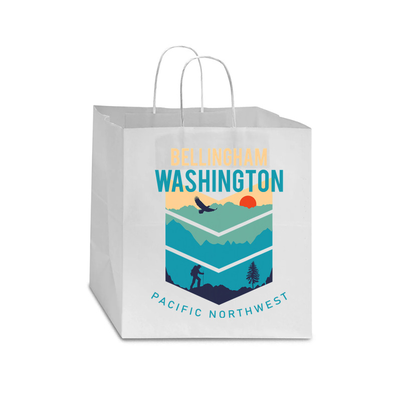 Bellingham Washington Native Hometown Pacific Northwest Star Paper Bag - 13 X 7 X 13 | Artistshot