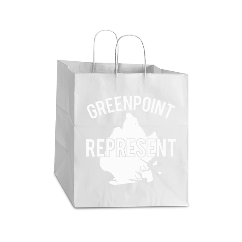 Green Point Rep   Brooklyn Take Out Paper Bag - 14 X 10 X 15 1/2 | Artistshot