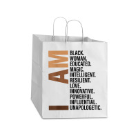 I Am Black Woman Drippin Melanin Black History Month Gift Funny Men Take Out Paper Bag - 14 X 10 X 15 1/2 | Artistshot