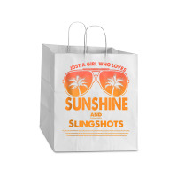 Just A Girl Who Loves Sunshine And Slingshots For Woman Tank Top Take Out Paper Bag - 14 X 10 X 15 1/2 | Artistshot