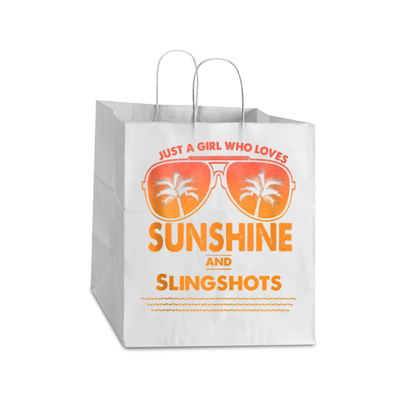 Just A Girl Who Loves Sunshine And Slingshots For Woman Tank Top Take Out Paper Bag - 14 X 10 X 15 1/2 | Artistshot