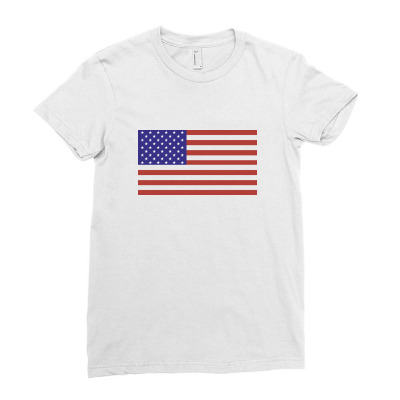 American Flag Ladies Fitted T-shirt Designed By Estore