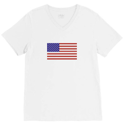 American Flag V-neck Tee Designed By Estore